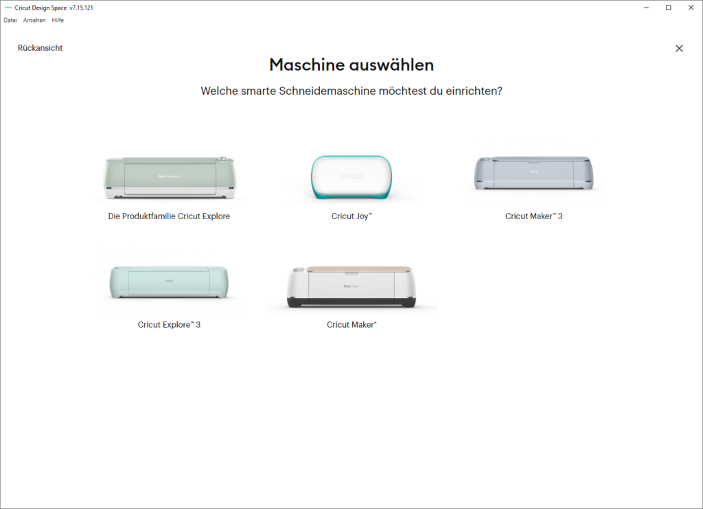 Wähle deinen Plotter aus und folge den weiteren Anweisungen in der App